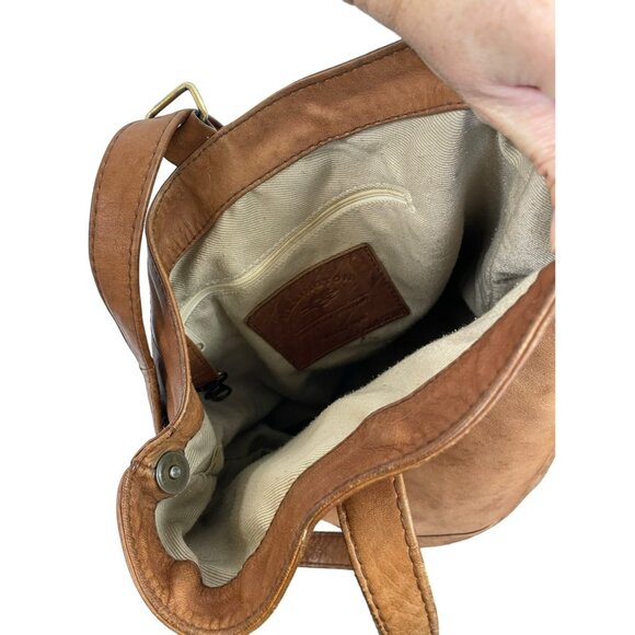 Vintage Ellington Leather Sling Backpack RUCKSACK Portland Oregon Brown - Picture 5 of 10